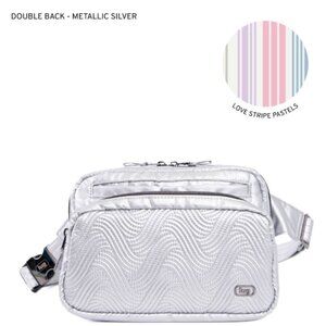Brand New Lug Double Back Belt/Sling Bag in Metallic Silver